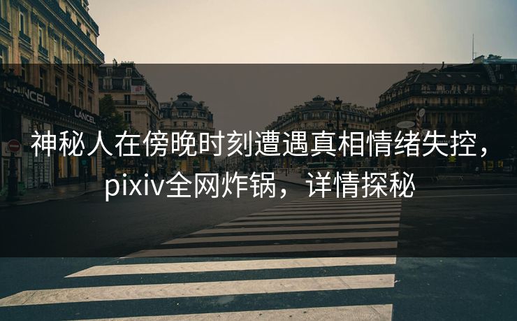 神秘人在傍晚时刻遭遇真相情绪失控，pixiv全网炸锅，详情探秘