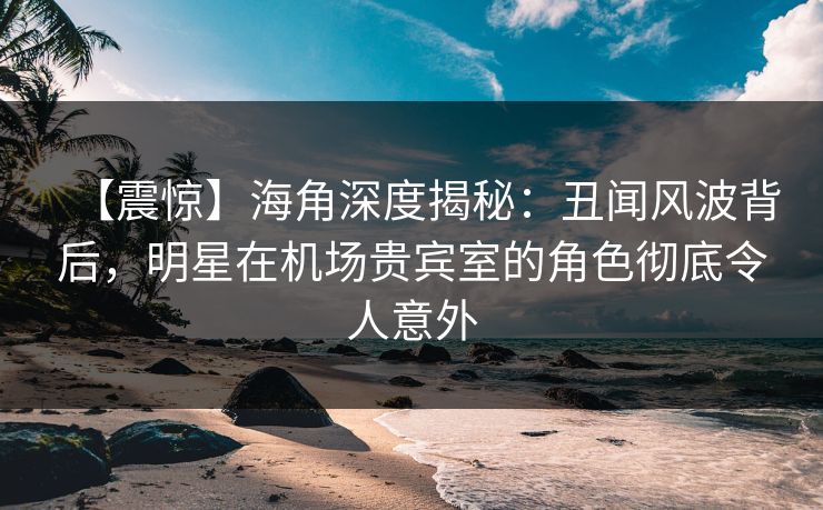 【震惊】海角深度揭秘：丑闻风波背后，明星在机场贵宾室的角色彻底令人意外